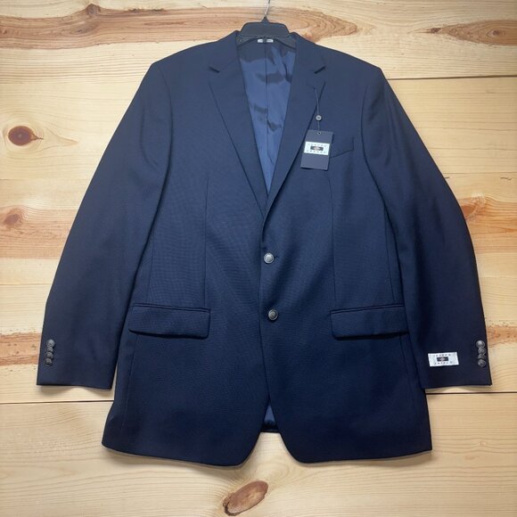 Joseph Abboud Blazer Size 46 XL Blue Navy Coat 2 Button Reda Wool SX Nch NEW - Picture 1 of 15